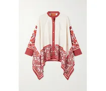 Hemd Aus Seiden-twill Mit Prints - Weiß