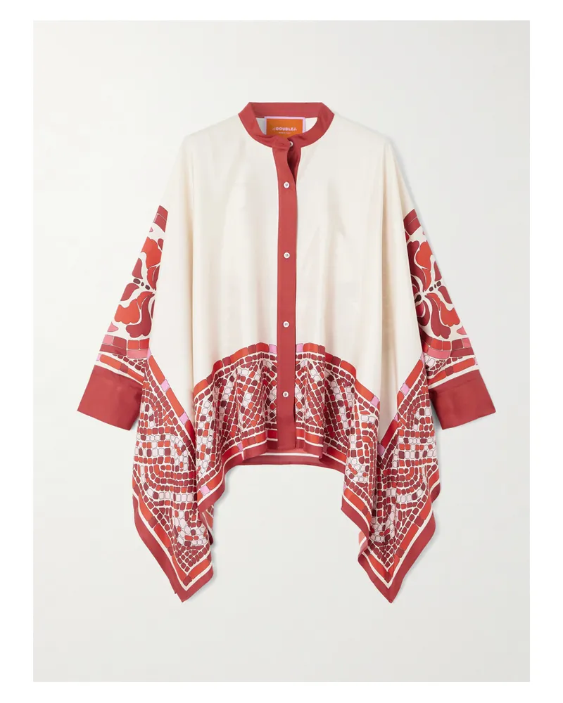 La DoubleJ Hemd Aus Seiden-twill Mit Prints - Weiß Weiß