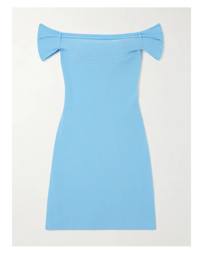 AZ FACTORY Lutz Huelle Zoe Schulterfreies Minikleid Aus Strick - Blau Blau
