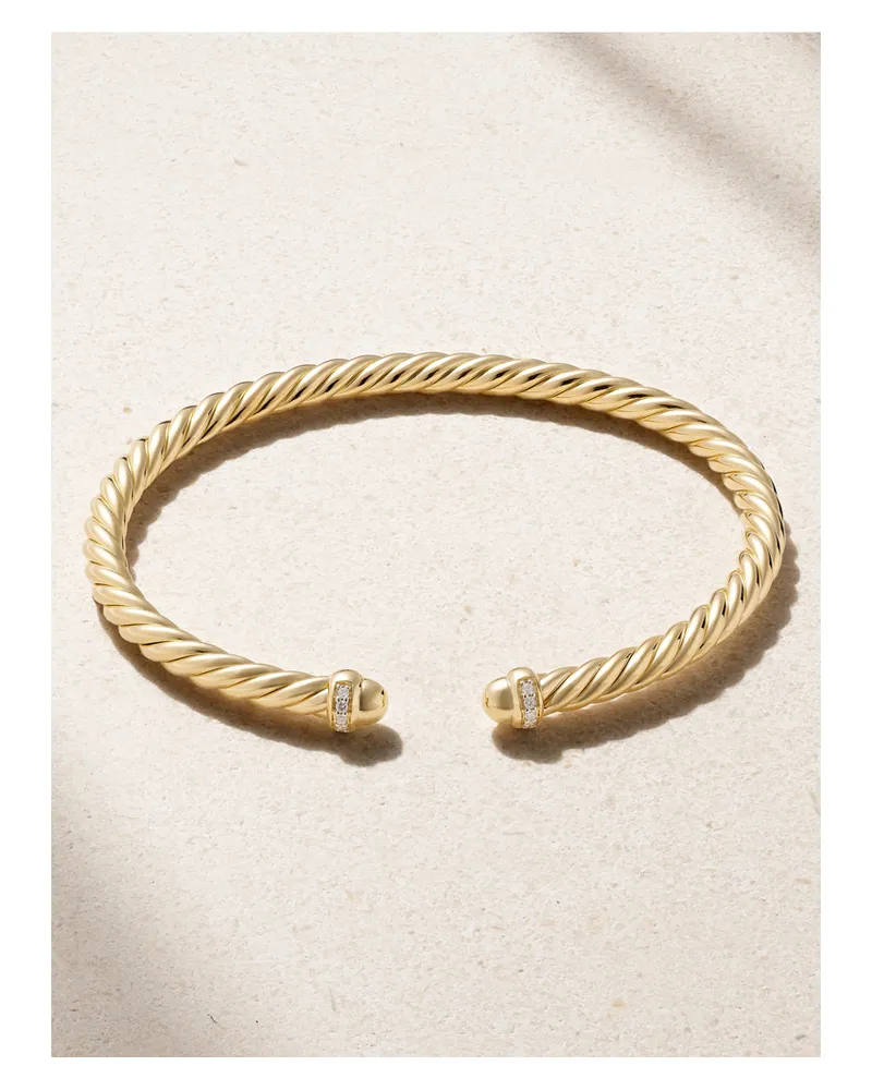 David Yurman Modern Cable Armspange Aus 18 Karat Gold Mit Diamanten Gold