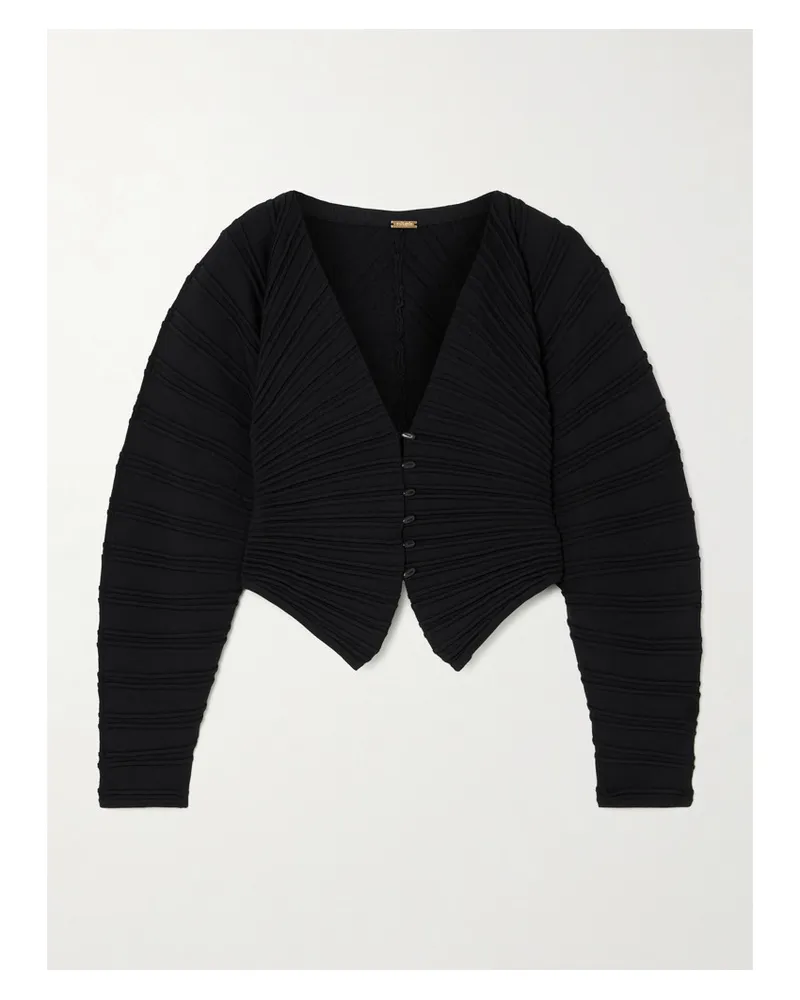 Cult Gaia Blair Cardigan aus Rippstrick Schwarz