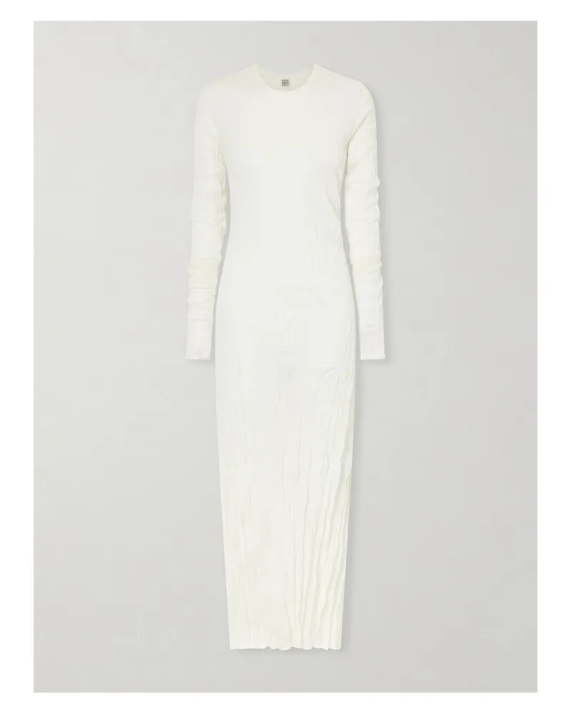 Totême Column Crinkled Maxi Dress - White White