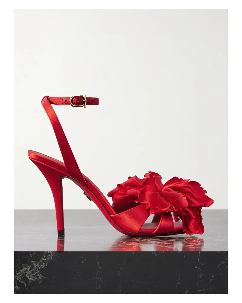 Ferragamo Ghilly Sandalen Aus Satin Mit Applikationen - Rot Rot