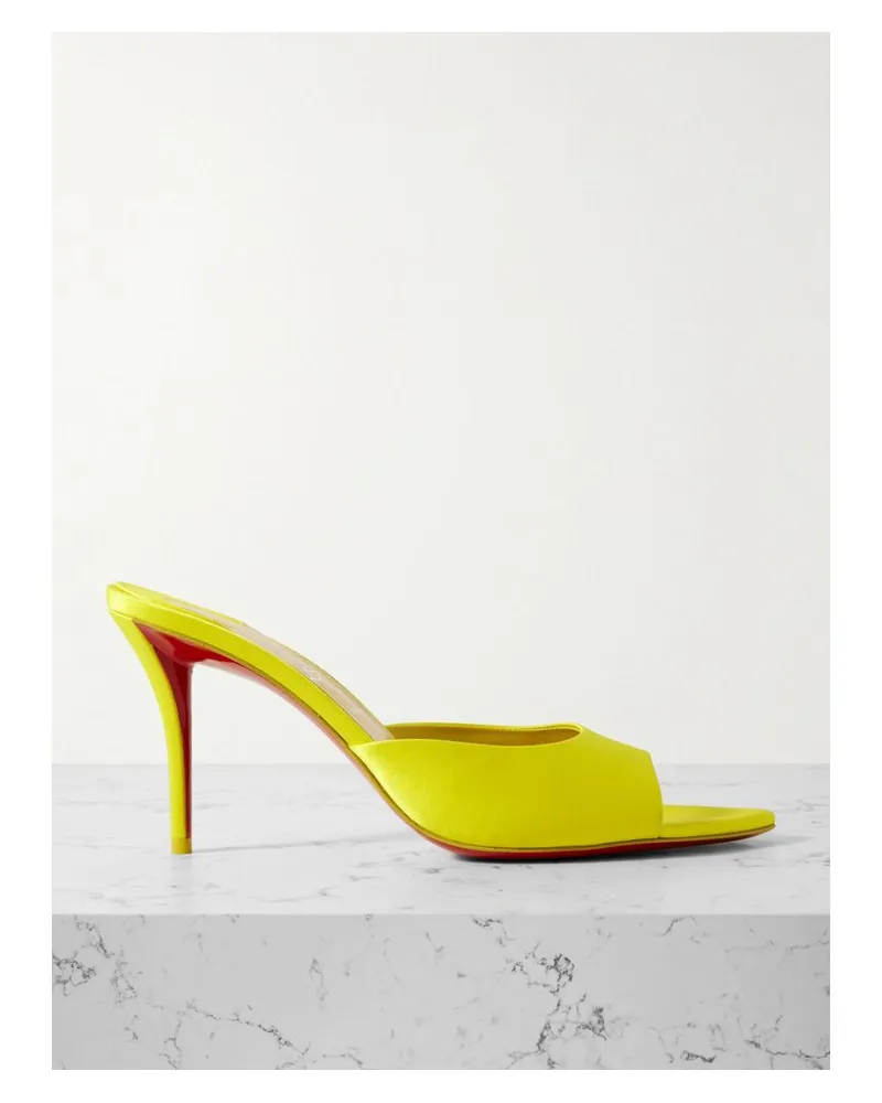 Christian Louboutin Apostropha 80 Mules Aus Satin - Gelb Gelb