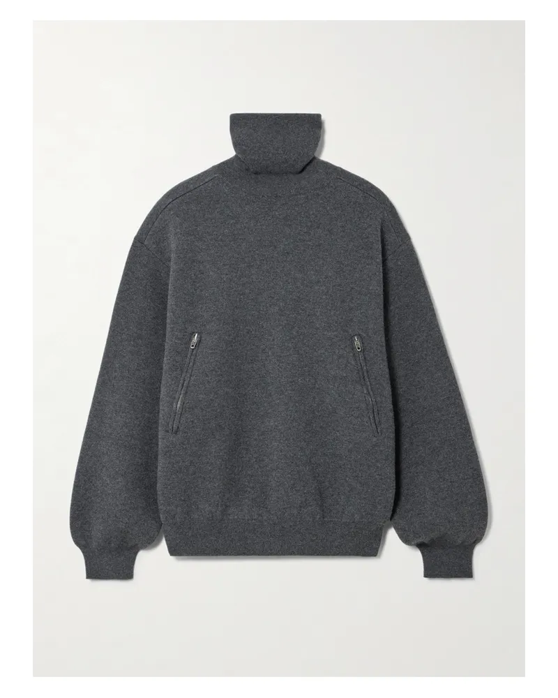 Balenciaga Back-to-front Rollkragenpullover Aus Einer Wollmischung - Grau Grau