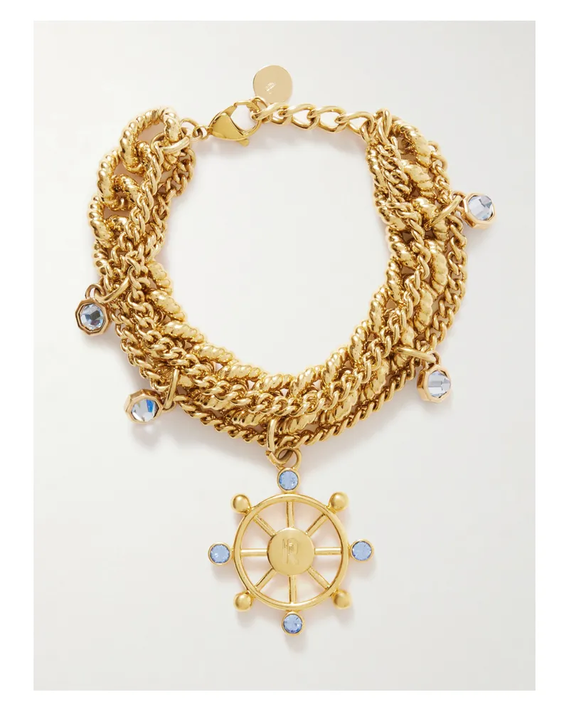 Paco Rabanne Goldfarbenes Armband Mit Kristallen Gold