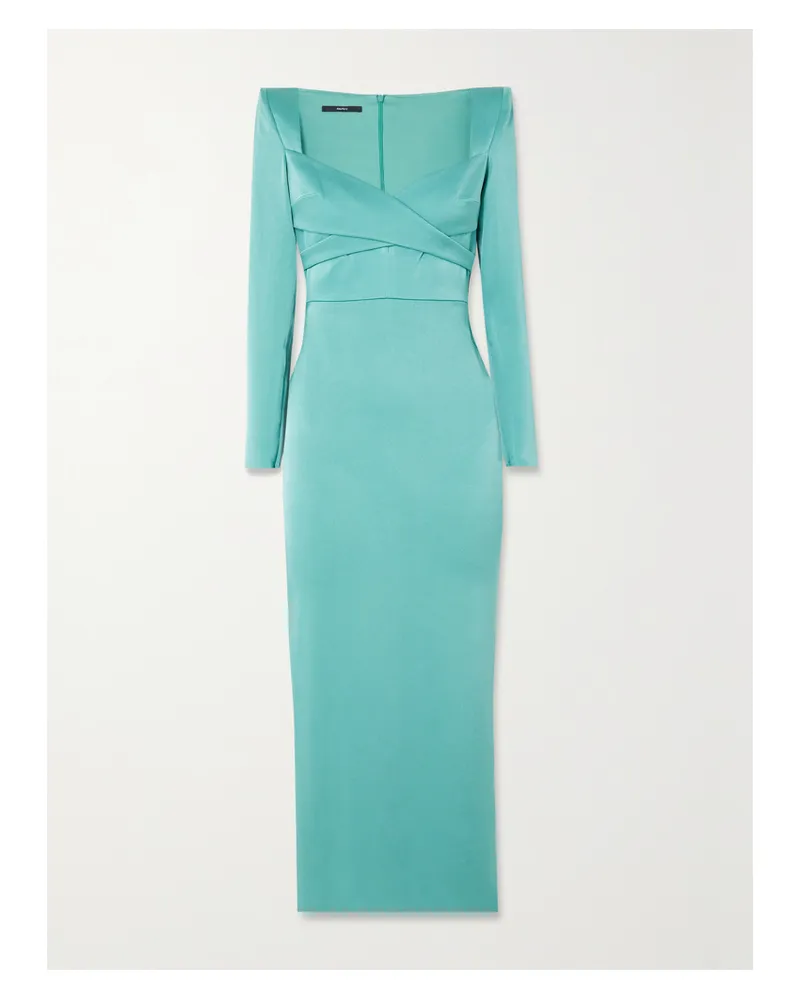 Alex Perry Linden Midikleid Aus Glänzendem Crêpe Mit Wickeleffekt - Grün Grün