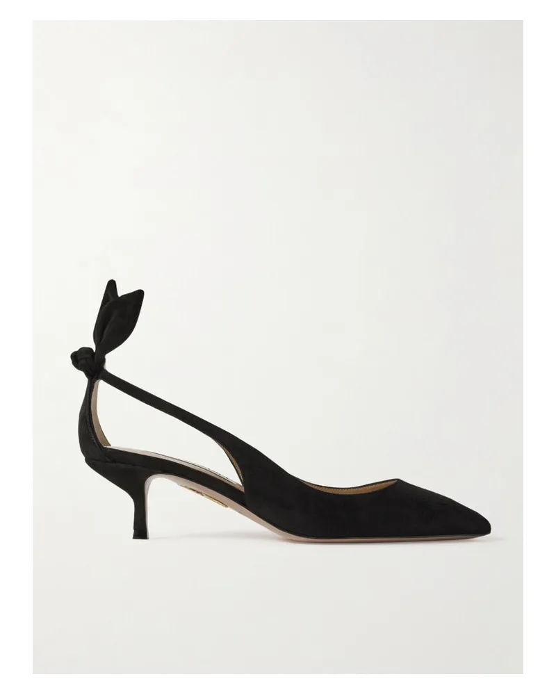 Aquazzura Bow Tie 50 Pumps Aus Veloursleder - Schwarz Schwarz