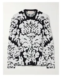 Alexander McQueen Cardigan aus Jacquard-strick mit Schößchen Schwarz