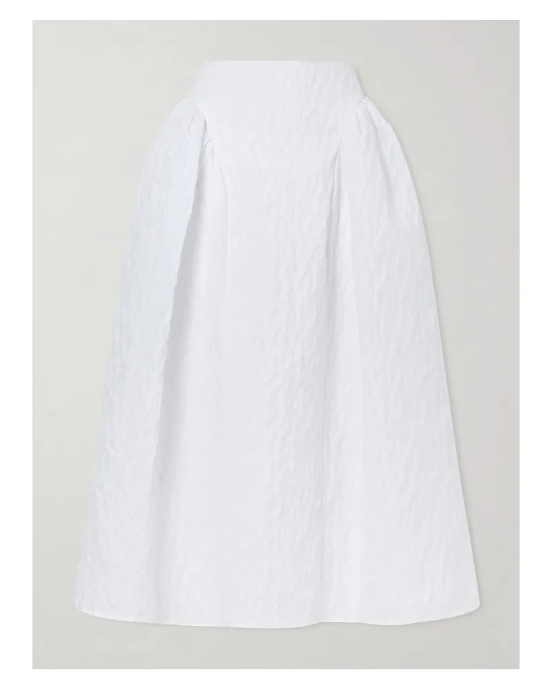 Cecilie Bahnsen Fabiola Midirock Aus Cloqué Aus Einer Baumwollmischung - Weiß Weiß