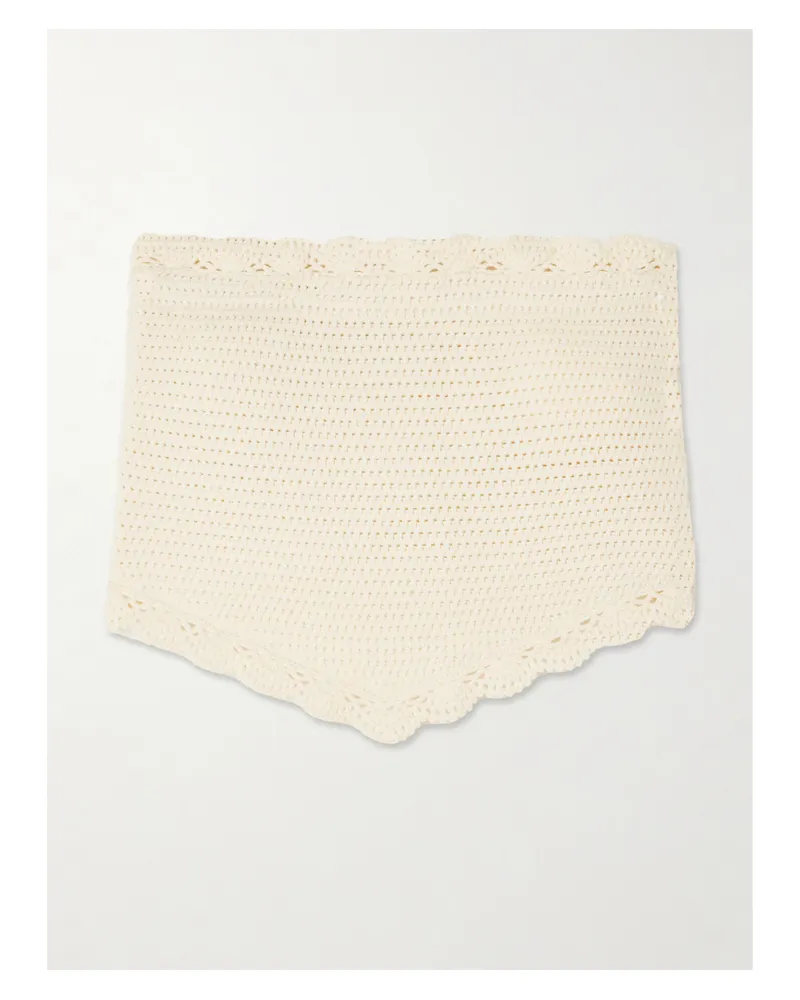 Posse Dylan Cropped Strapless Crocheted Top - Neutrals Neutrals