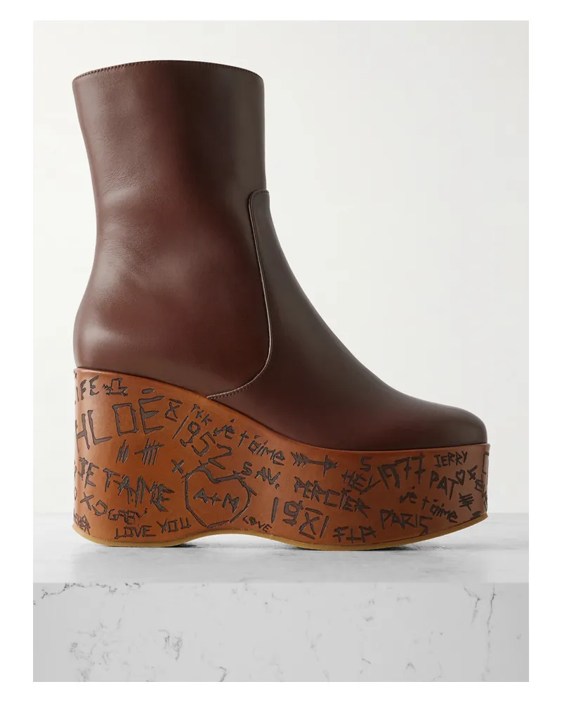 Chloé Maxime Ankle Boots Aus Leder - Braun Braun