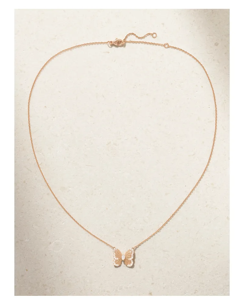 De Beers Portraits Of Nature Butterfly Kette Aus 18 Karat Roségold Mit Diamanten Gold