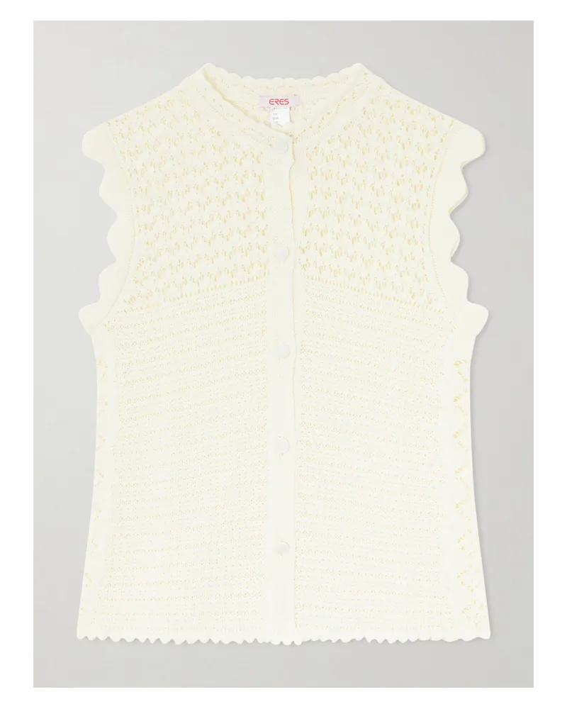 Eres Aurora Crochet-knit Top - Ecru Ecru