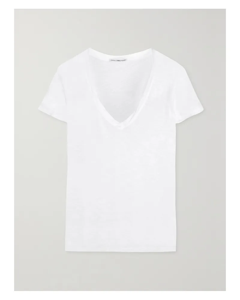 James Perse Casual Slub Cotton T-shirt - White White