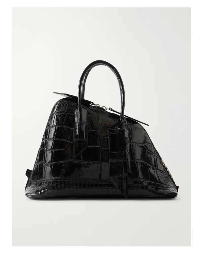 ATTICO Sant Ambroeus Croc-effect Leather Tote - Black Black