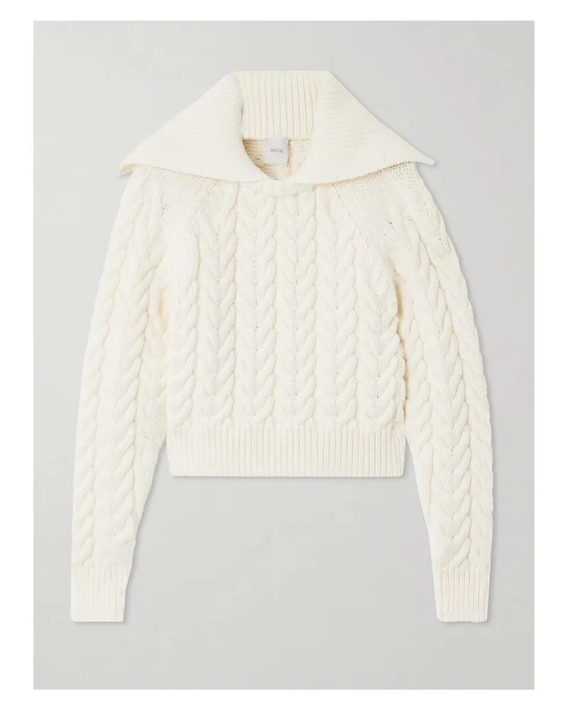 Patou Sailor Zopfstrickpullover Aus Merinowolle - Wollweiß Wollweiß