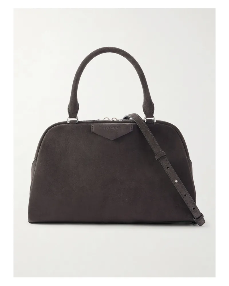 Givenchy Antigona East-west Medium Suede Tote - Brown Brown