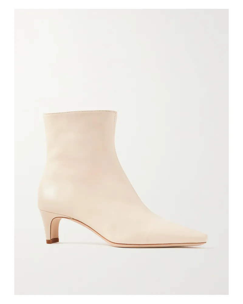 STAUD Wally Leather Ankle Boots - Neutrals Neutrals