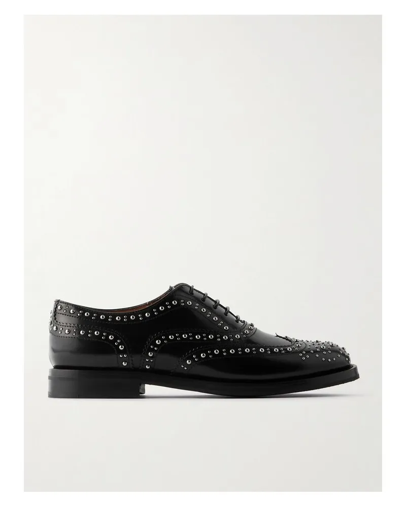 Church's Burwood Met Brogues Aus Glanzleder Mit Nieten - Schwarz Schwarz