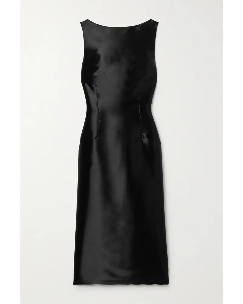 Ralph Lauren Arella Midikleid Aus Satin Aus Einer Maulbeerseidenmischung - Schwarz Schwarz