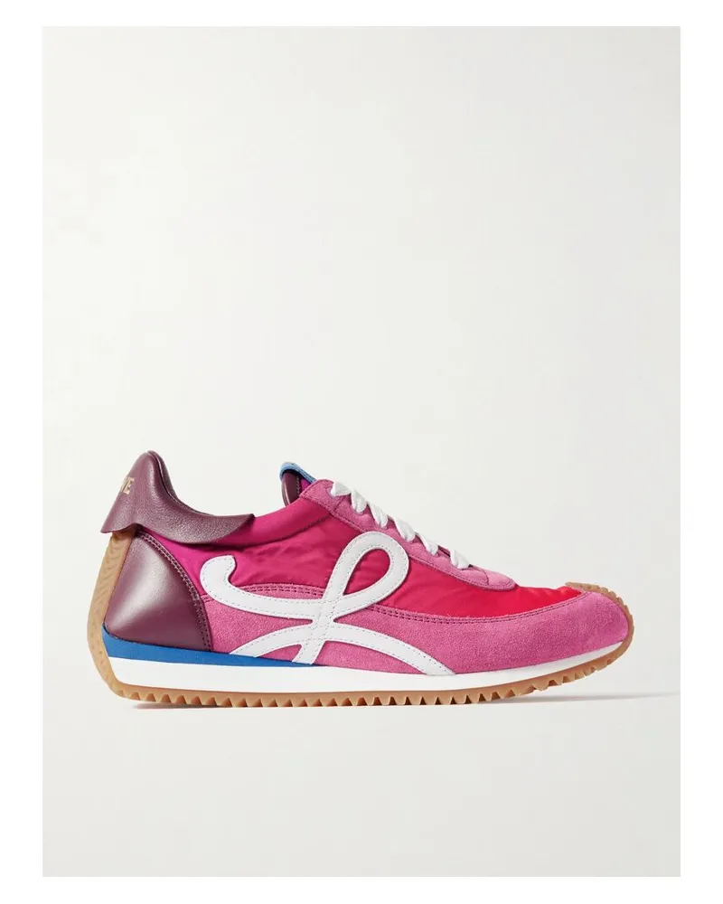 Loewe Flow Runner 2.0 Sneakers Aus Shell Und Veloursleder Mit Lederbesätzen - Pink Pink