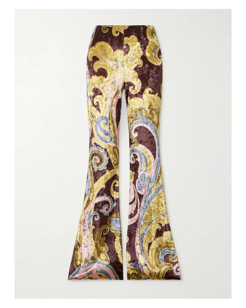 Etro Schlaghose Aus Bedruckter Stretch-chenille - Mehrfarbig Mehrfarbig