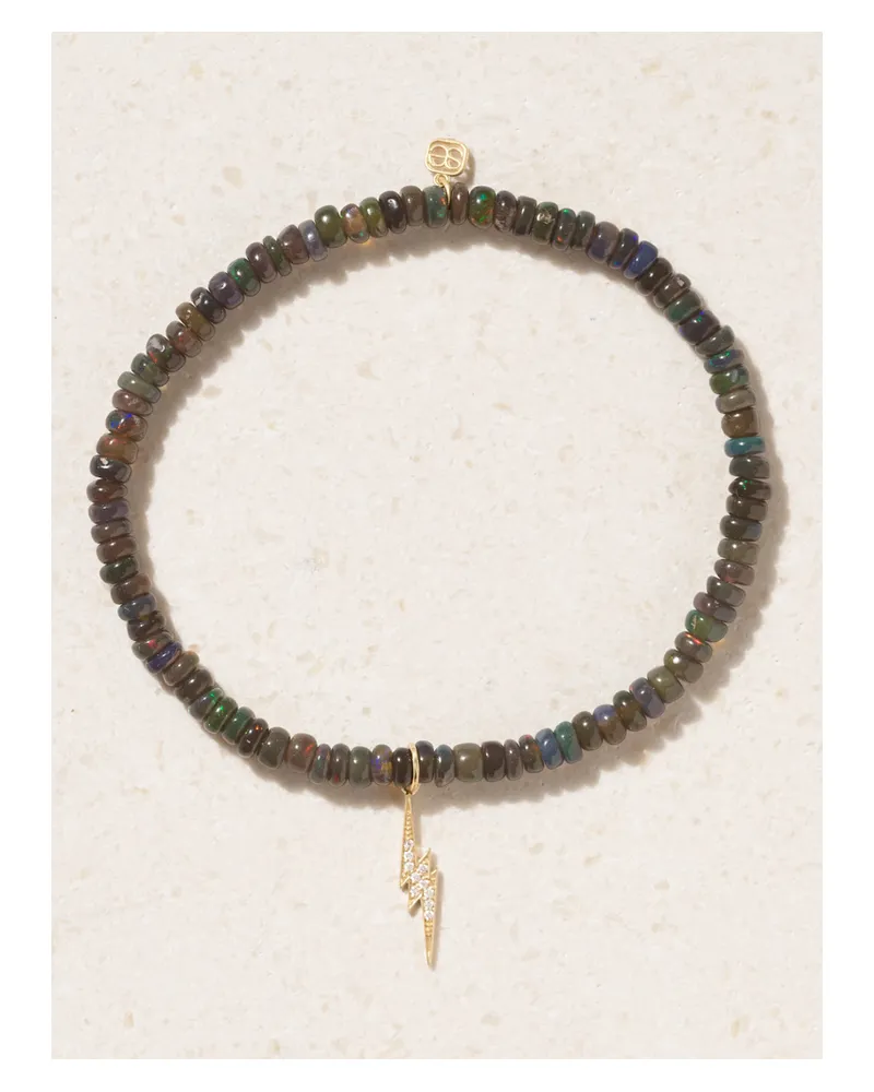 Sydney Evan Small Lightning Bolt Armband Mit Opalen, Diamanten Und Details Aus 14 Karat Gold Gold