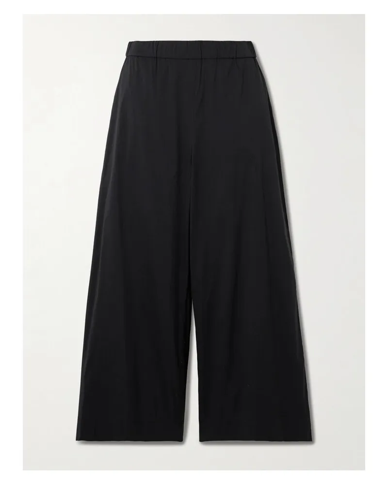 Max Mara Rio Hose Mit Weitem Bein Aus Popeline Aus Einer Baumwollmischung - Schwarz Schwarz