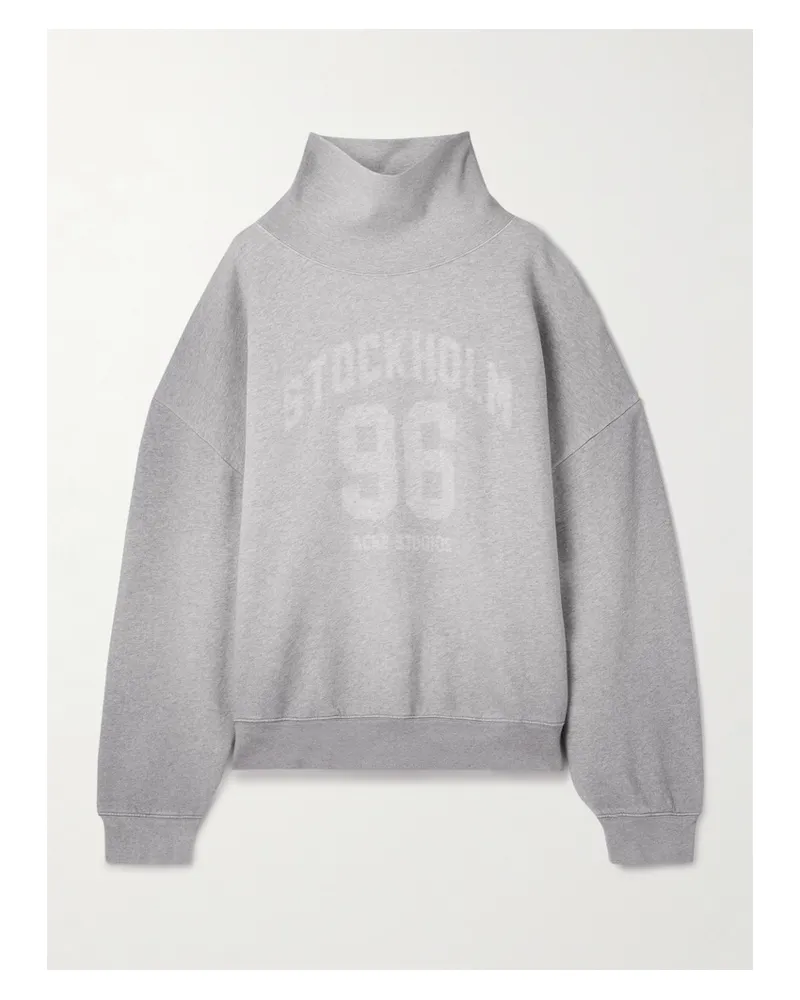 Acne Studios Printed Organic Cotton-jersey Sweatshirt - Gray Gray