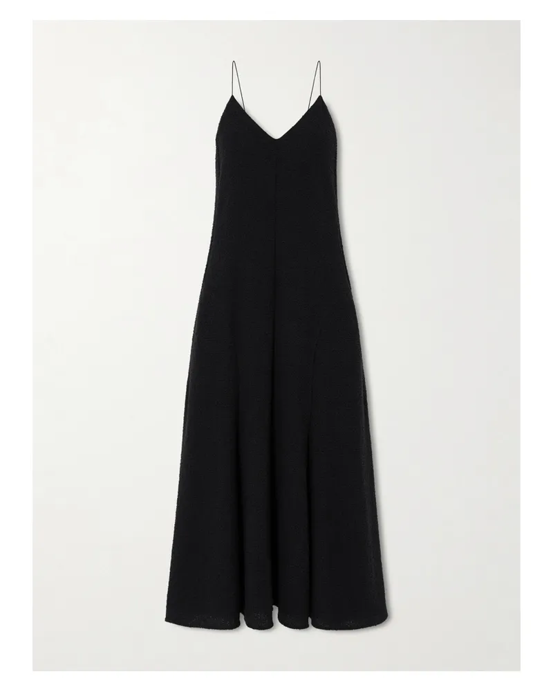 KHAITE Iben Tulle-trimmed Cotton-blend Midi Dress - Black Black