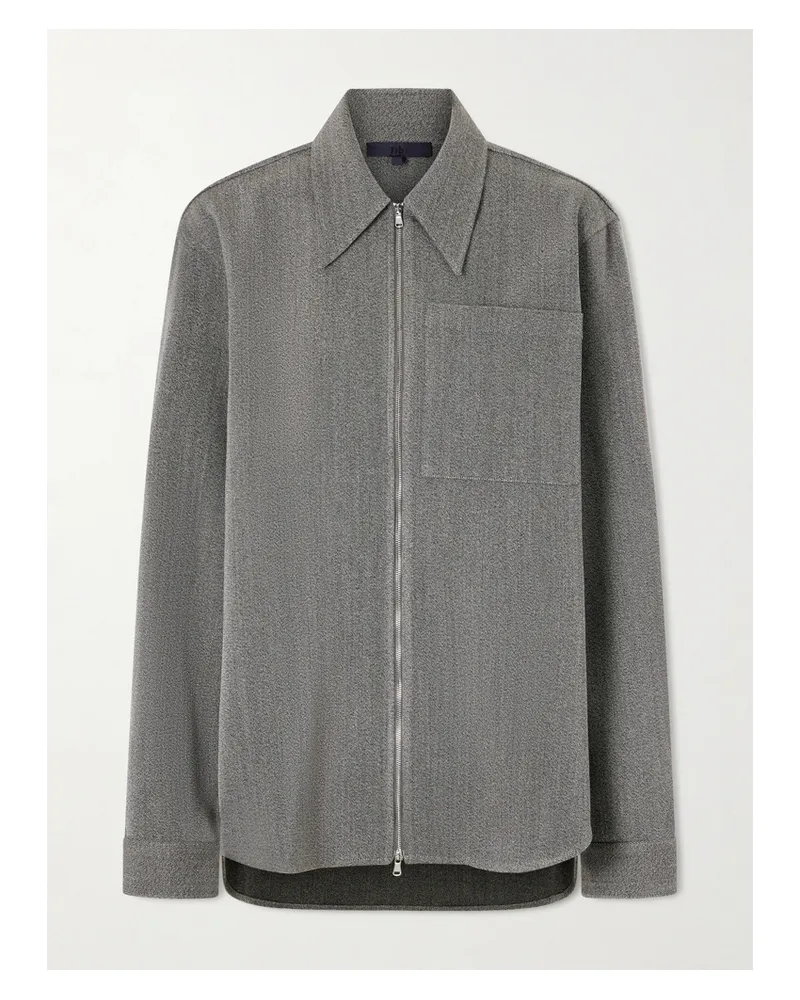 tibi Mélange Virgin Wool Zip-up Jacket - Gray Gray