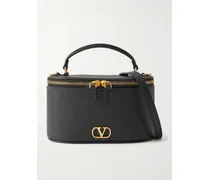 Vanity Case Textured-leather Shoulder Bag - Black
