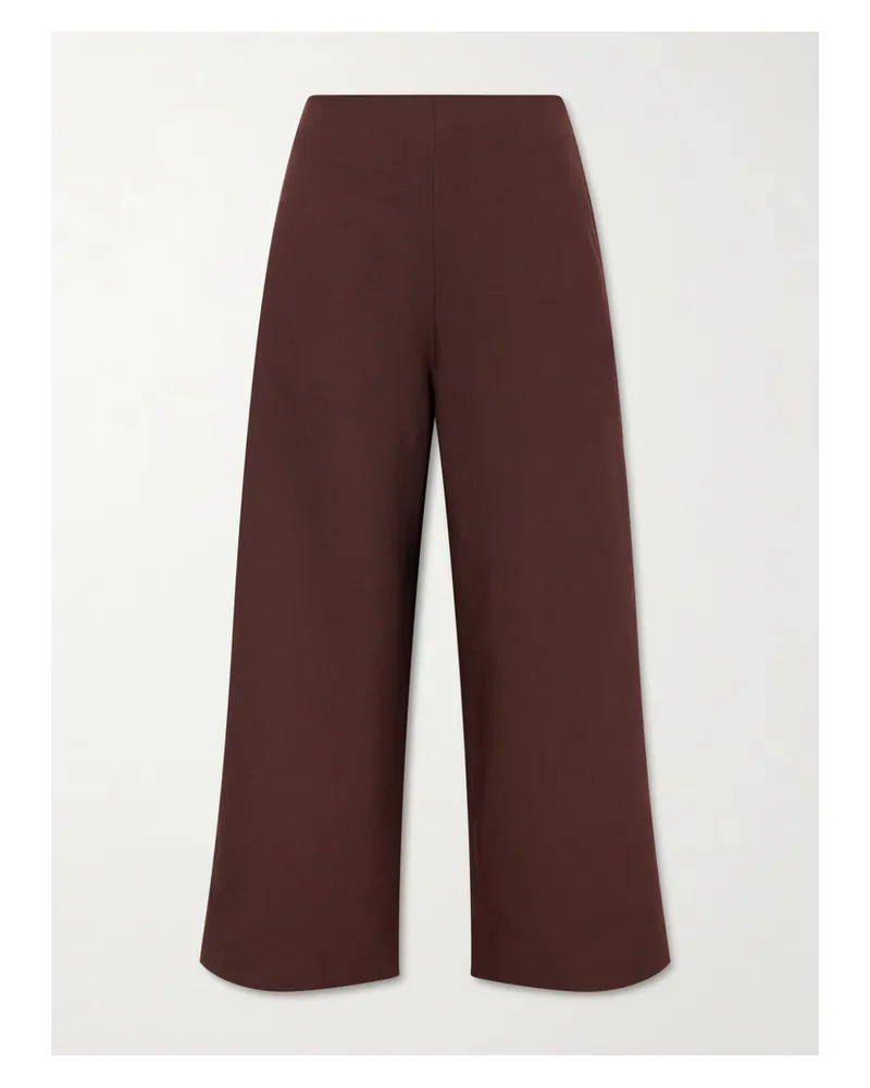 TOVE Zadie Poplin Wide-leg Pants - Brown Brown