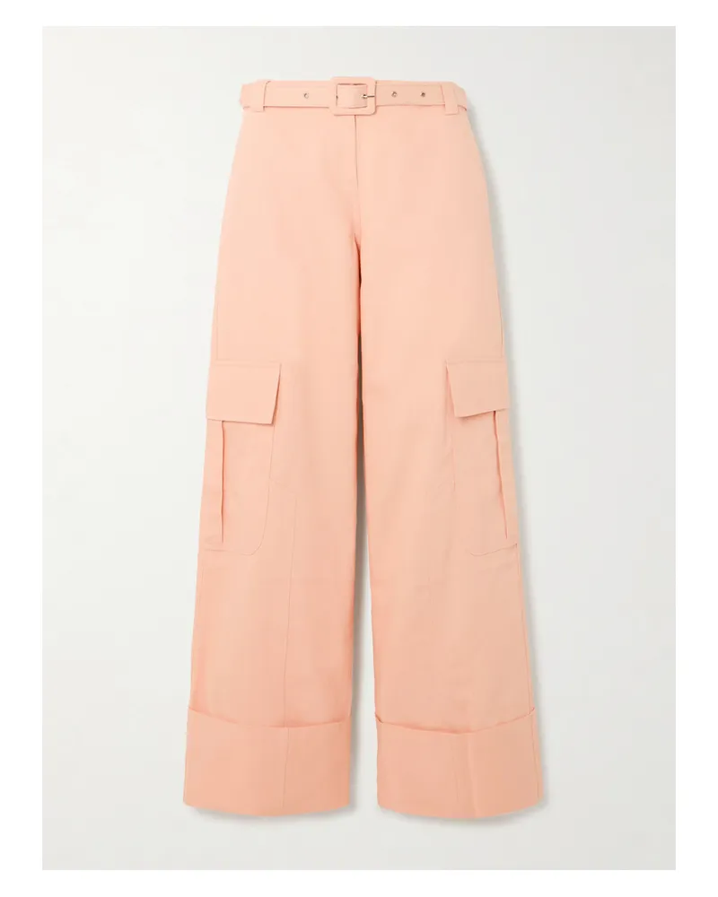 SIEDRES Leto Cargohose Mit Weitem Bein Aus Baumwoll-twill Mit Gürtel - Pink Pink