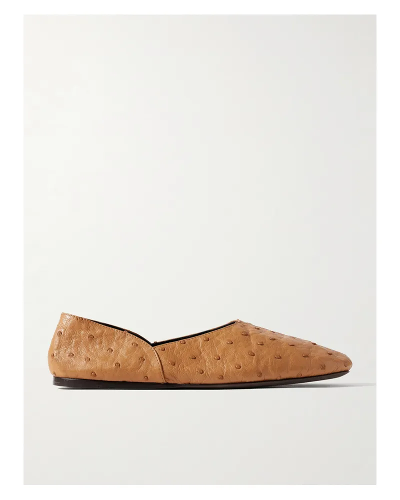 KHAITE Jane Flache Schuhe Aus Straußenleder - Braun Braun