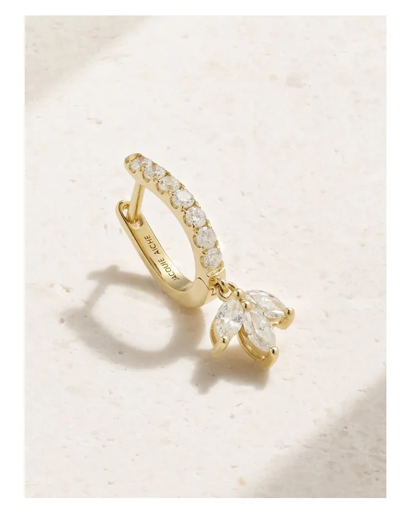 Jacquie Aiche Einzelne Creole Aus 14 Karat Gold Mit Diamanten Gold