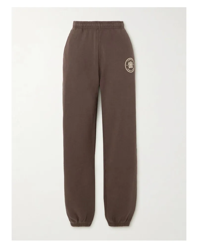 SPORTY & RICH Le Bristol Paris Crest Jogginghose Aus Baumwoll-jersey Mit Print - Braun Braun