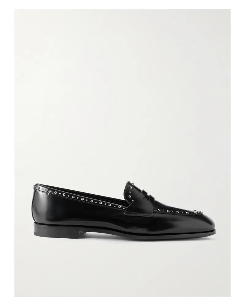 Church's Onyx Studded Leather Loafers - Black Black