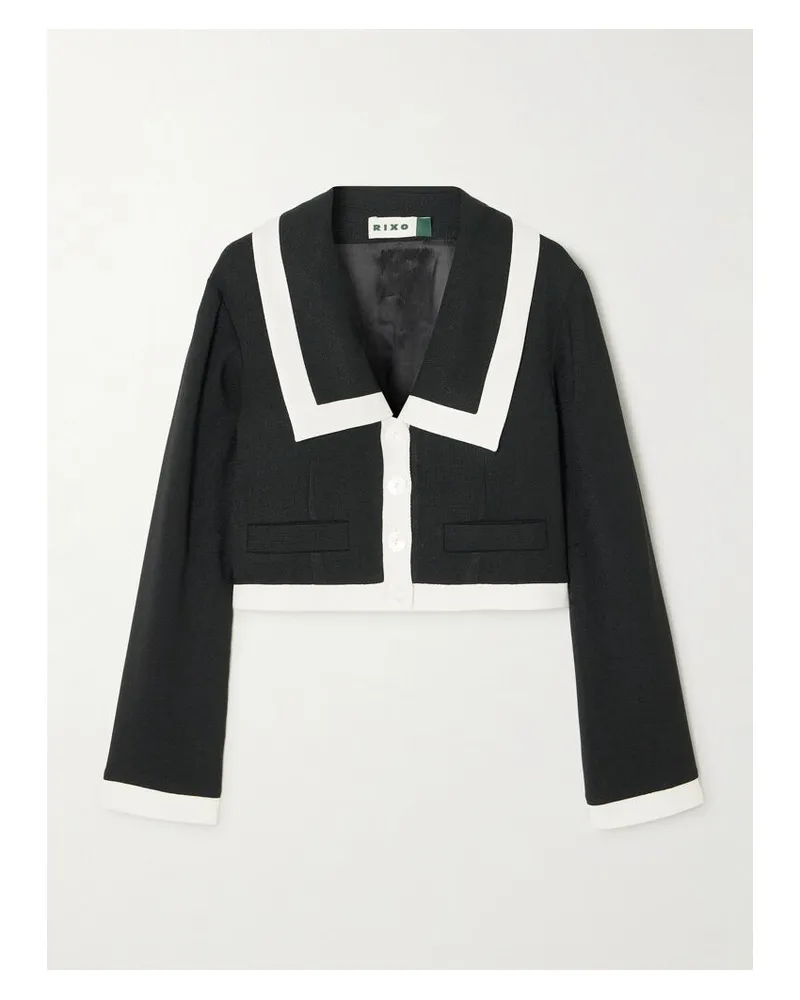 RIXO Selita Jacke Aus Bouclé - Schwarz Schwarz