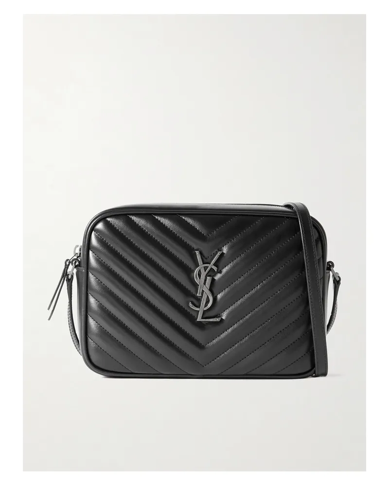 Saint Laurent Lou Medium Matelassé Leather Shoulder Bag - Black Black