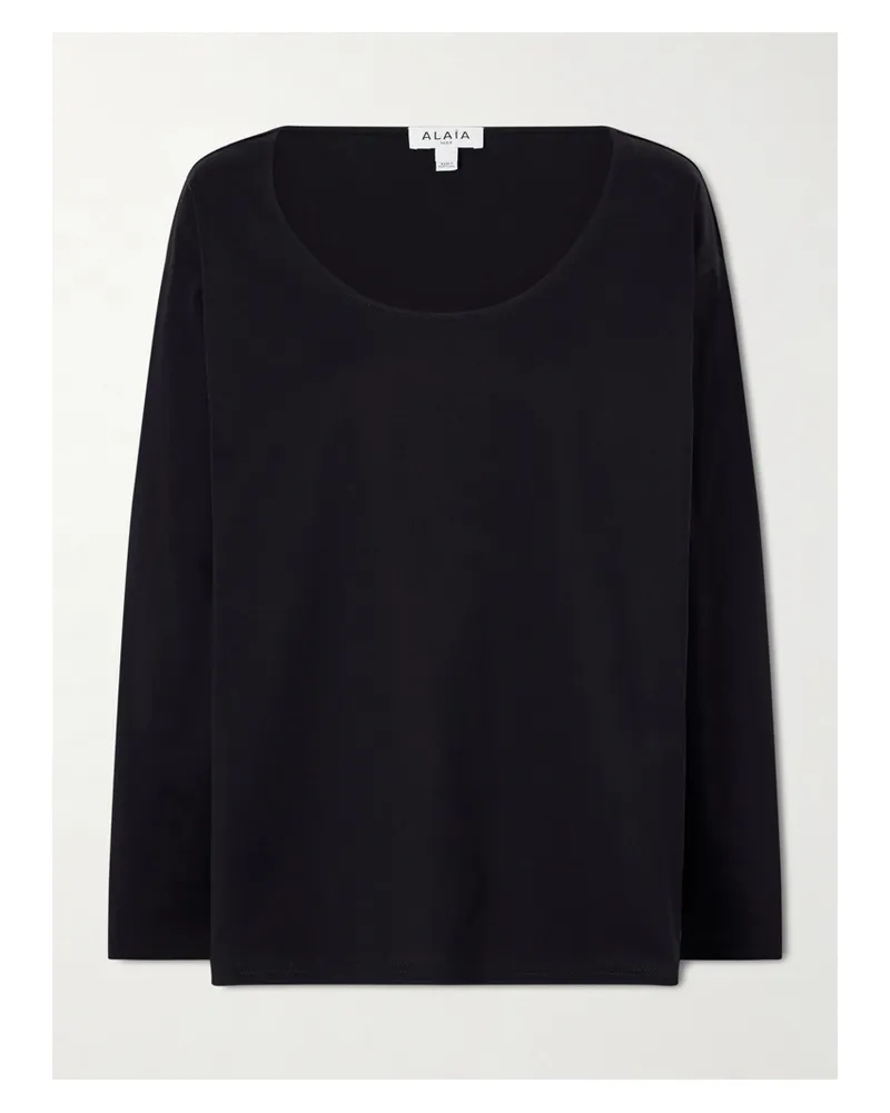 Alaïa Cotton-jersey T-shirt - Black Black