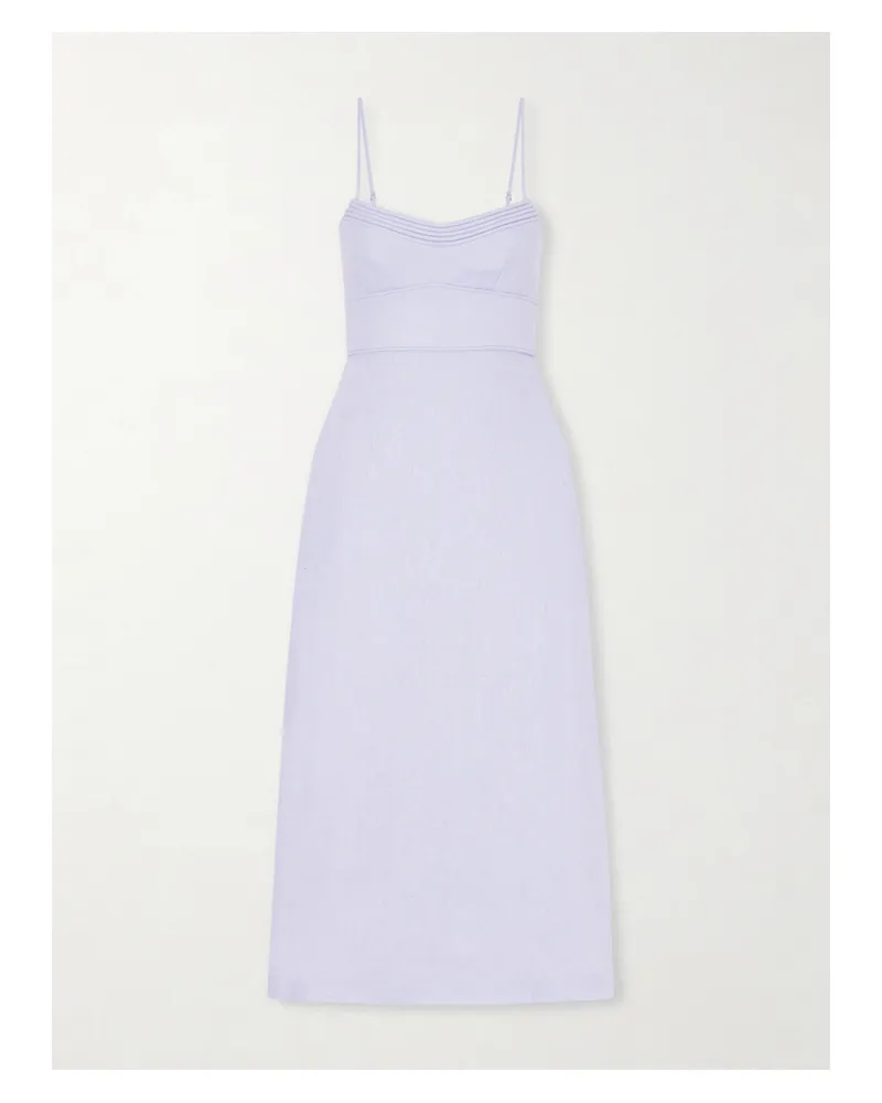 Zimmermann Luna Linen Midi Dress - Blue Blue