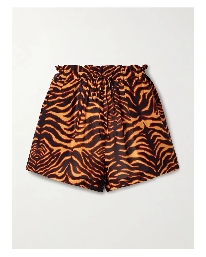 Ulla Johnson Bijou Shorts Aus Voile Aus Einer Baumwollmischung Mit Tigerprint - Animal-Print Animal-print