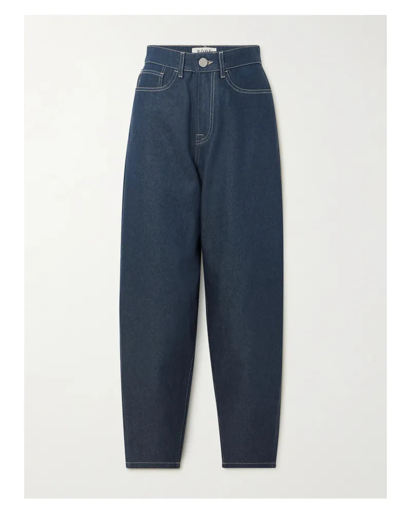 Róhe Hoch Sitzende Barrel-jeans - Blau Blau