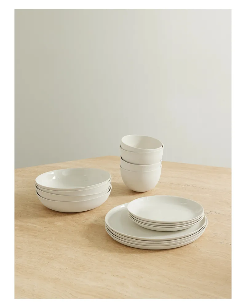 Mud Australia Net Sustain Classic 16-teiliges Tafelservice Aus Porzellan - Wollweiß Wollweiß