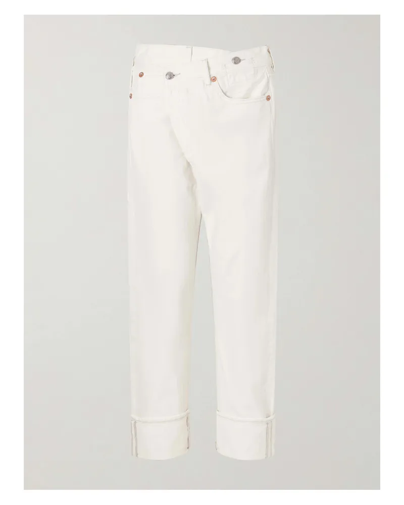 R13 Cuffed Crossover Jeans - White White