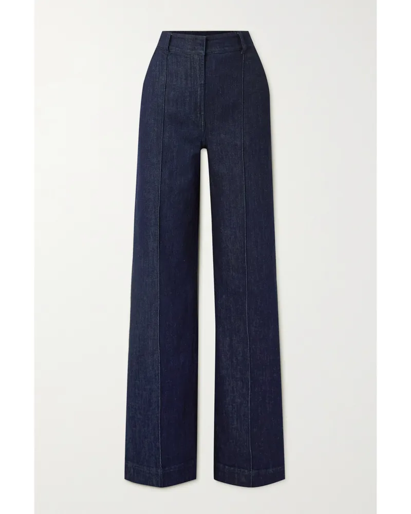 Another Tomorrow Net Sustain High-rise Straight-leg Stretch Organic Jeans - Blue Blue