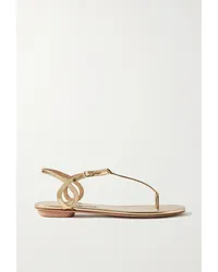 Aquazzura Almost Bare Zehensandalen aus Metallic-leder Gold