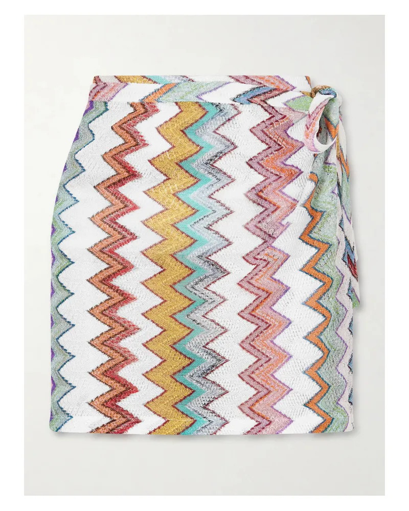 Missoni Striped Metallic Crochet-knit Mini Skirt - Multi Multi